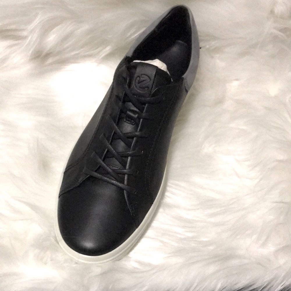 Single Right Amputee Ecco Black leather Sneakers Slip on Mens Size 10